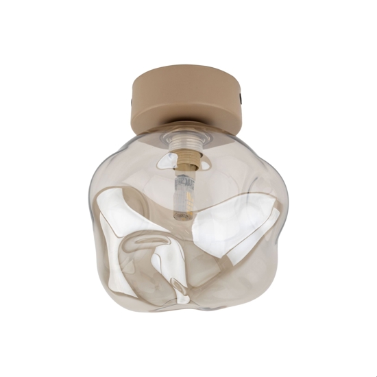 Lampada da soffitto tortora plafoniera sfera vetro design cognac 